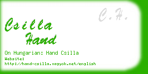 csilla hand business card